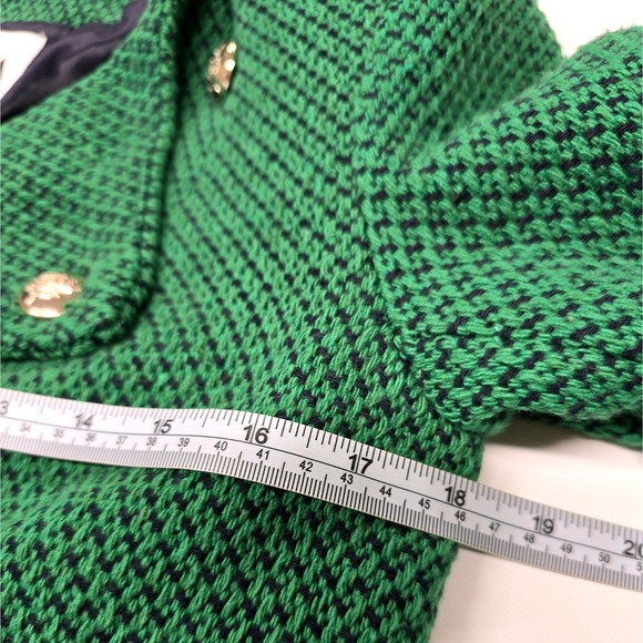 Zara Women Green Houndstooth Cropped Double Breasted Blazer Jacket Size S - Picture 4 of 8